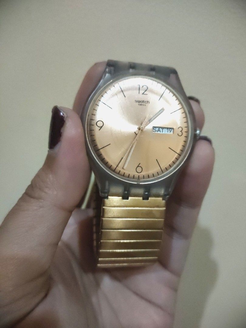 Swatch Suok707 B Rose Gold Fesyen Wanita Jam Tangan di Carousell