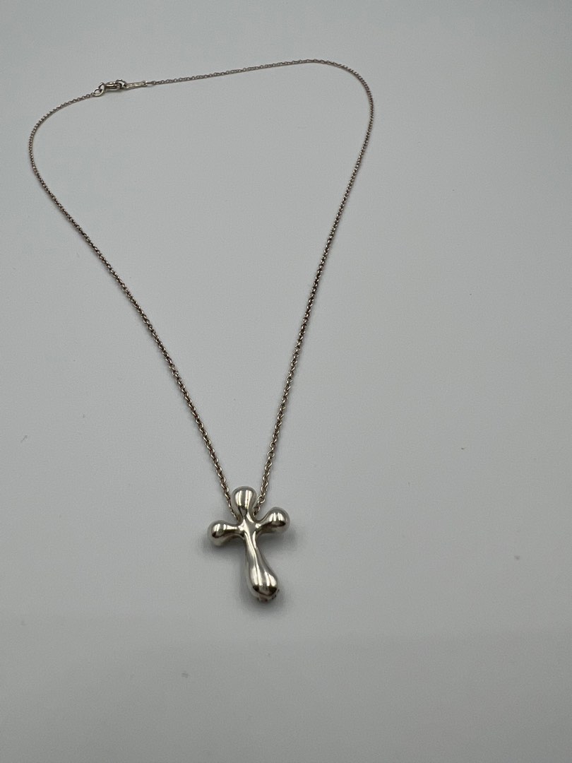Tiffany Co Silver 925 Elsa Peretti Cross Necklace Luxury