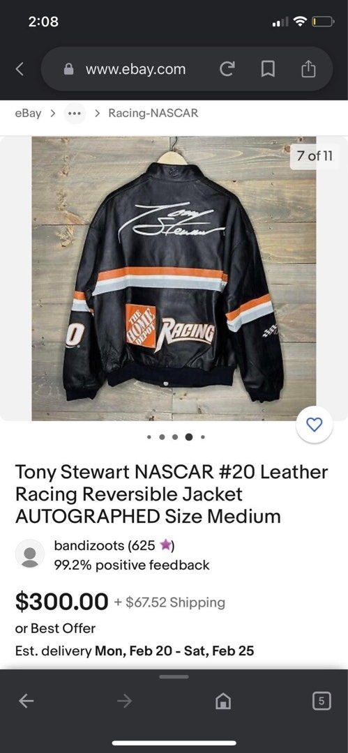 Tony stewart clearance leather racing jacket