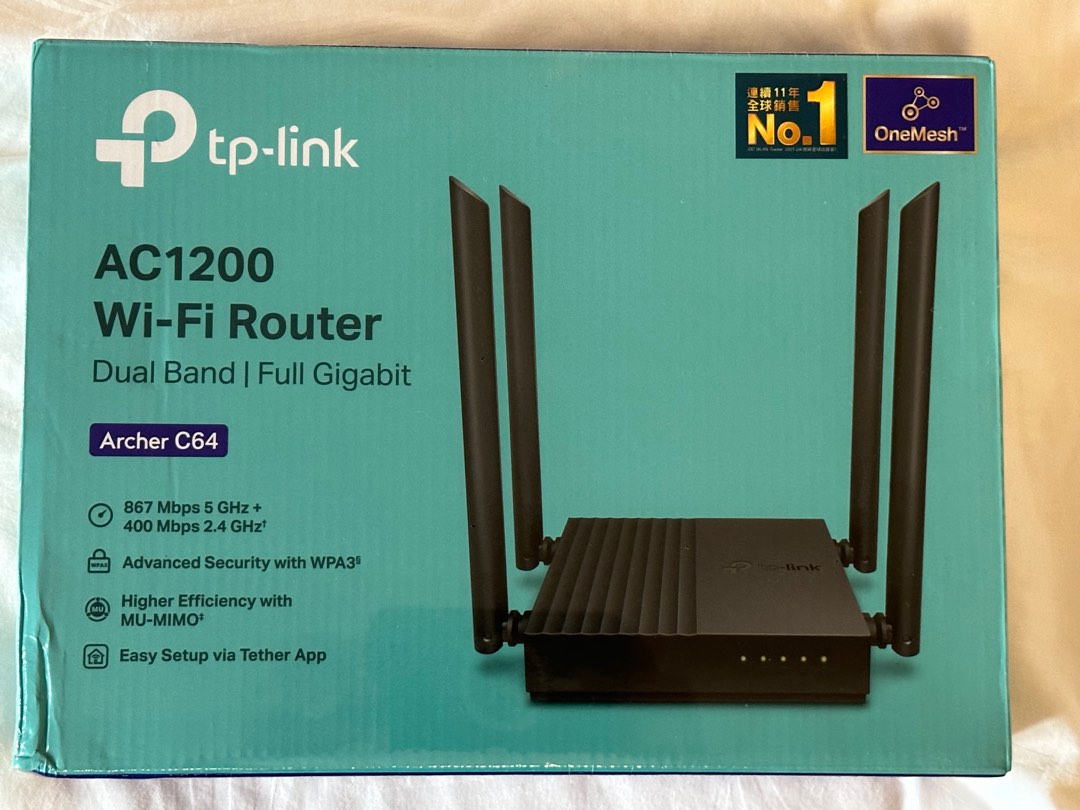 TPLink WiFi Router Full Gigabit AC1200 Archer C64, 電腦＆科技, 電腦周邊及配件, Wifi及上網相關產品 Carousell