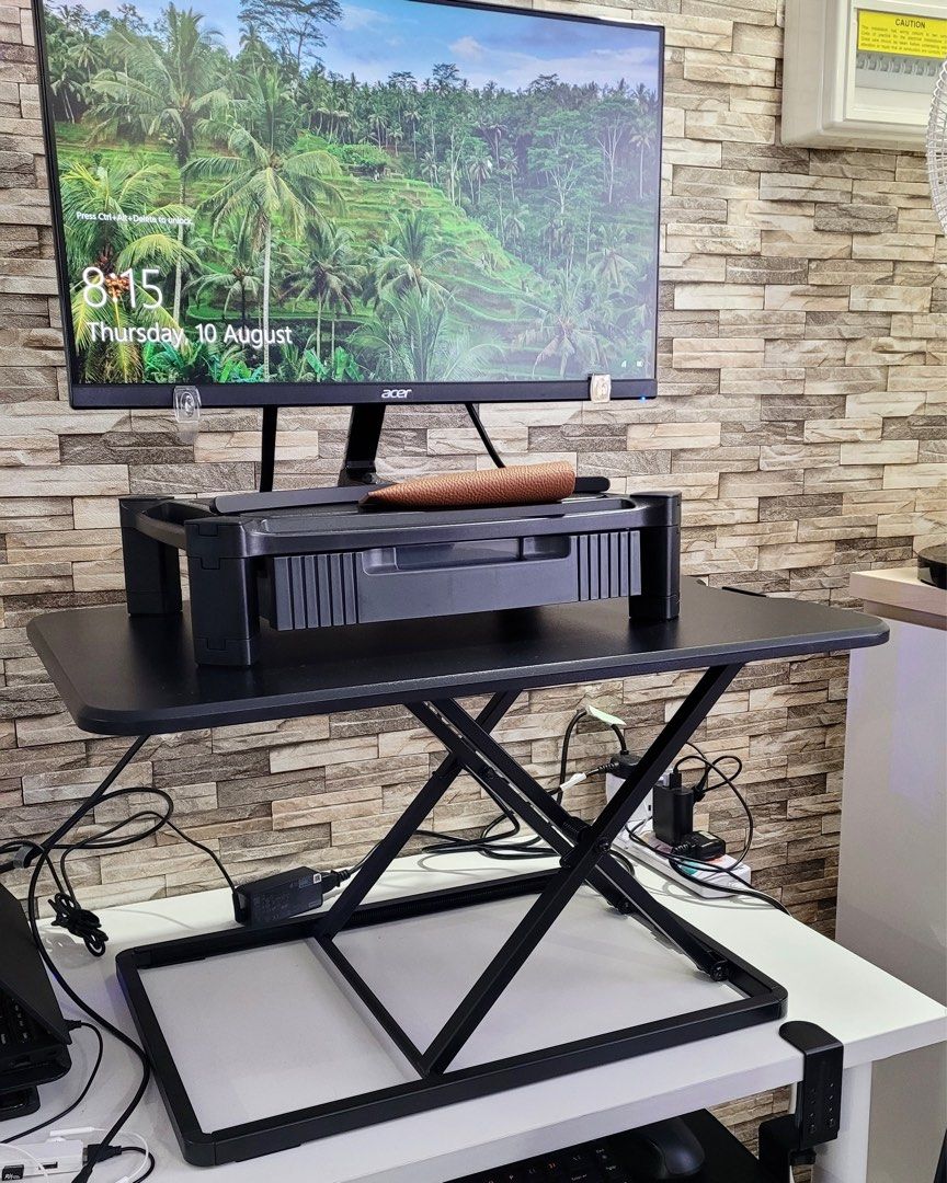 Halter Standing Desk Converter for Computer Laptop or Dual Monitor