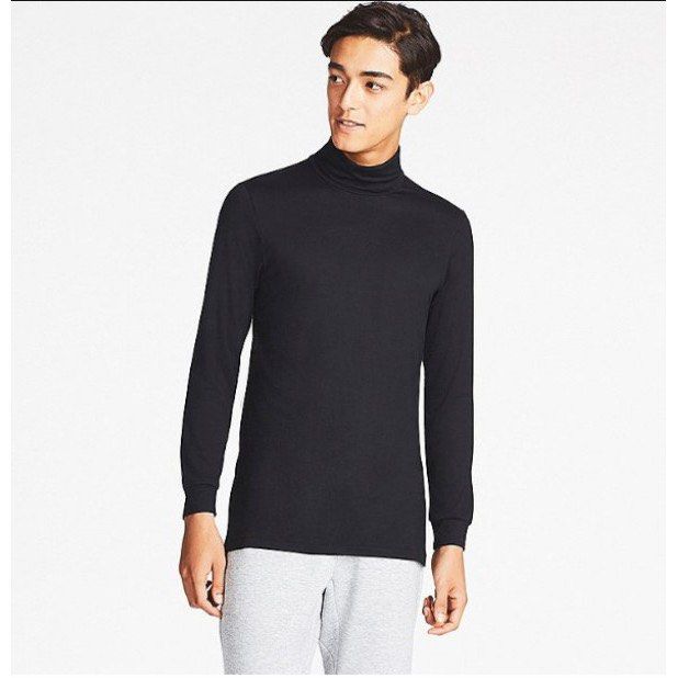 Black turtleneck mens uniqlo sales