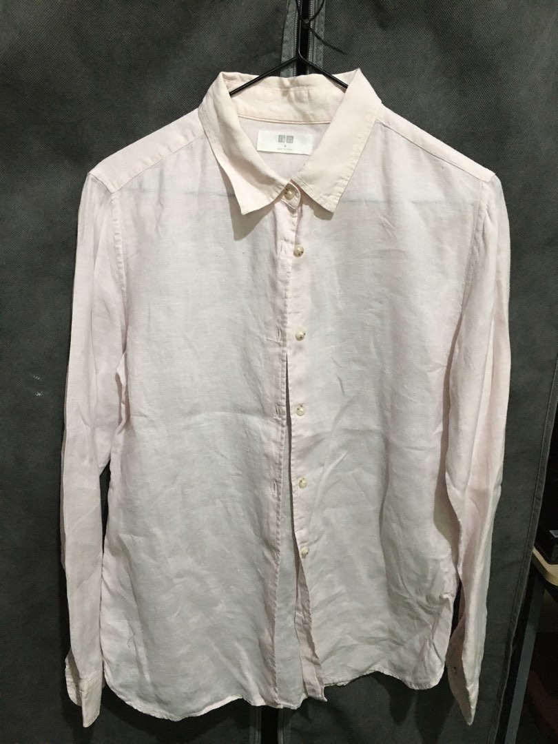 Uniqlo Linen blouse on Carousell