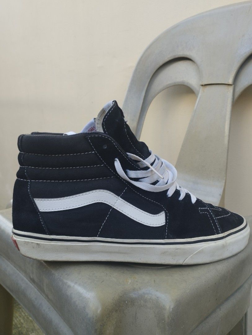 VANS SK8 HI BLACK AND WHITE on Carousell