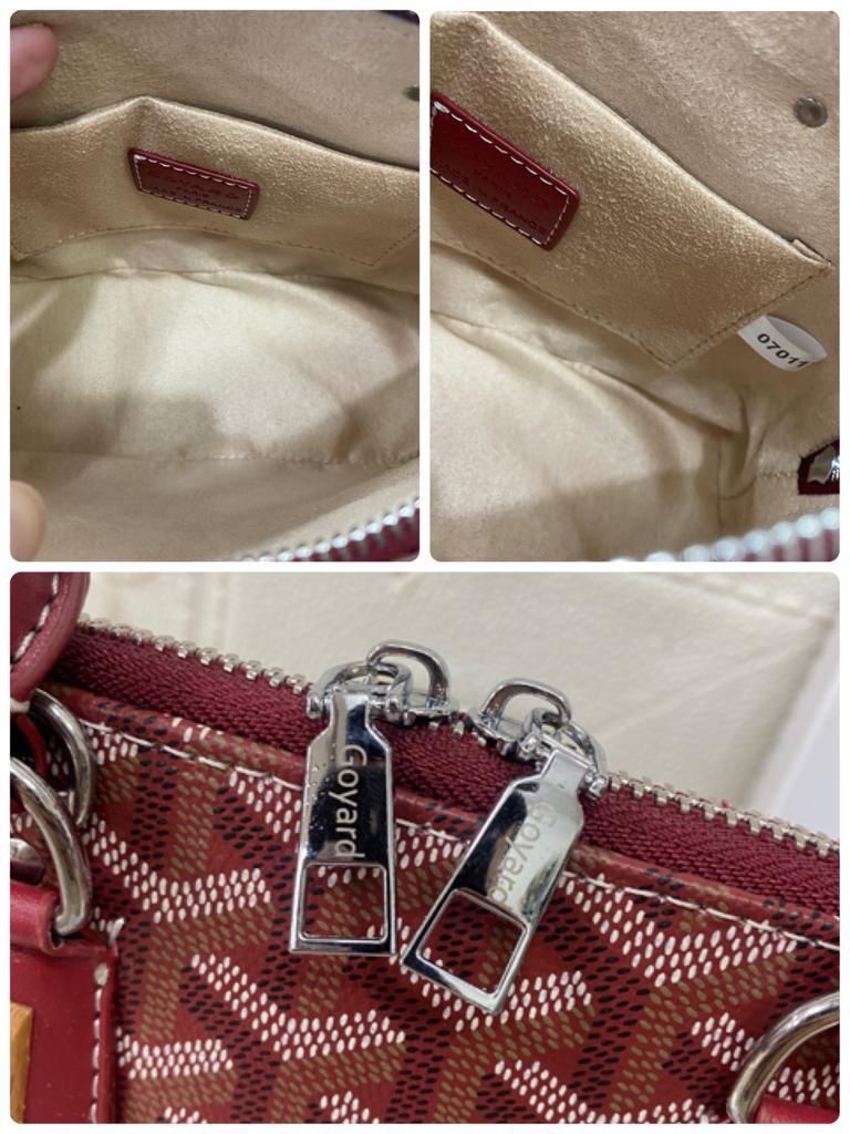 Goyard Vendome Mini Bag with Strap Burgundy Goyardine Silver