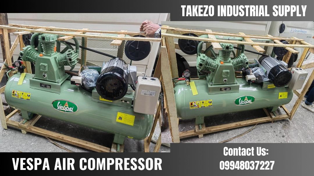 Vespa Air Compressor (Category: Construction Tools & Equipment) located in Manila. Submitted by angiedalu10338 (Listing ID 1249866896, Image 1). Description: Vespa Air Compressor Specs: 5hp single phase Price: 85,000 For faster transaction call txt or viber 09948037227 Look for Shane *PRICE MAY CHANGE WITHOUT PRIOR NOTICE *ITEM IS VAT EXCLUSIVE *SUBJECT FOR AVAILABILITY *PRICE DEPENDS ON THE SIZES.