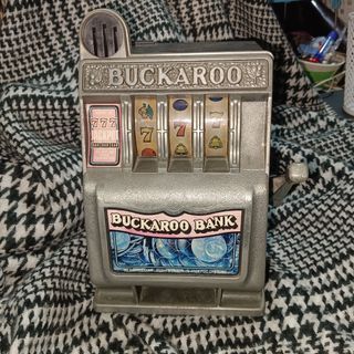 Vintage Steel Buckaroo Bank Jackpot Slot Machine