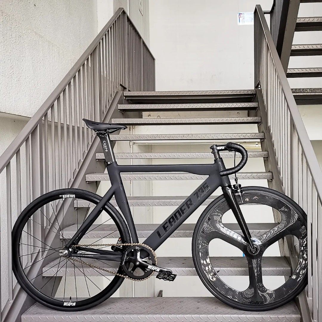 WEAPON Carbon fiber aerospoke wheel / wheelset for fixie bike / track