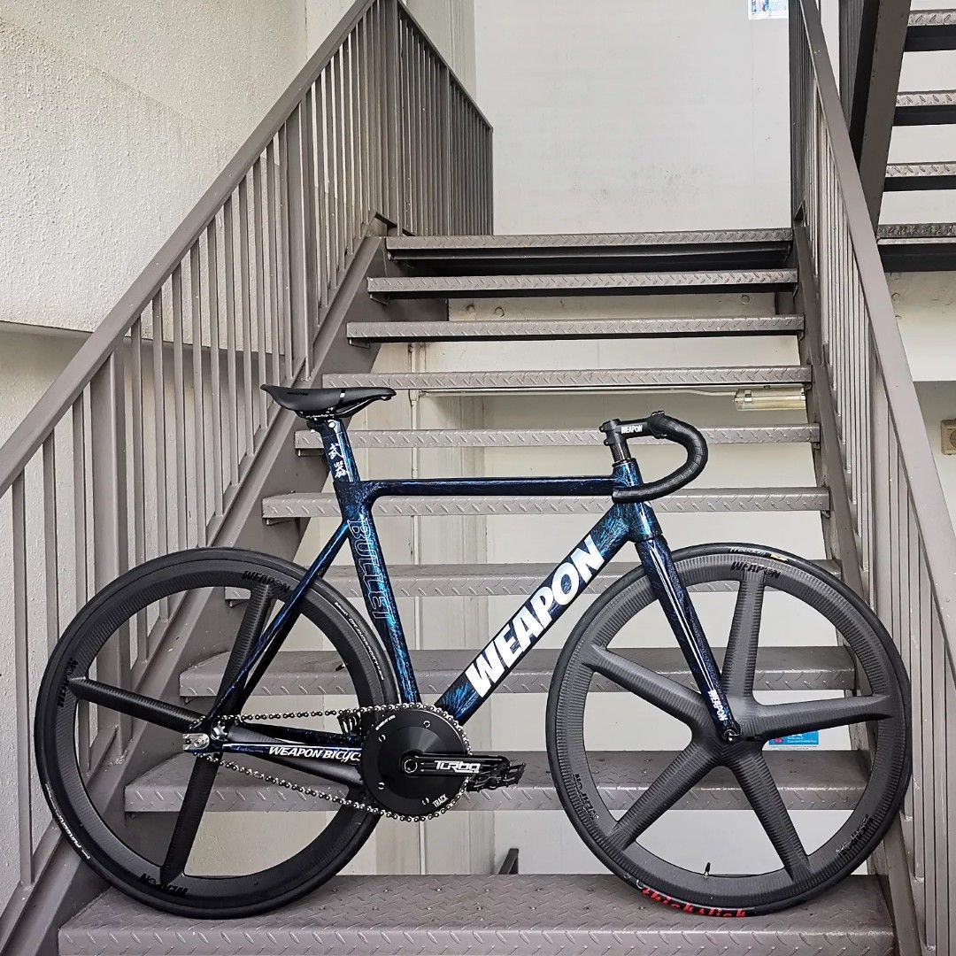 WEAPON Carbon fiber aerospoke wheel / wheelset for fixie bike / track