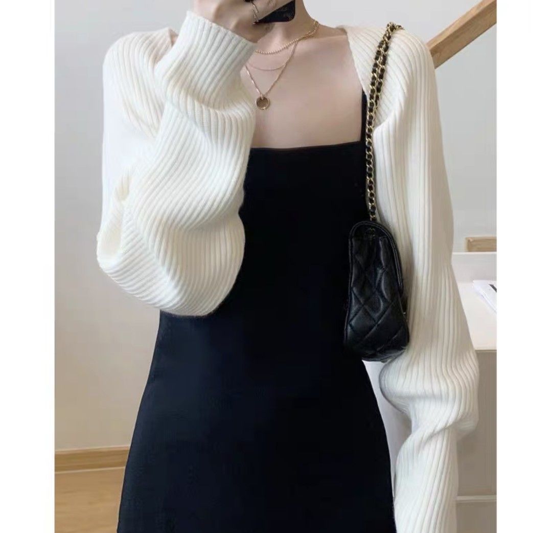 White short sale cardigan for dress
