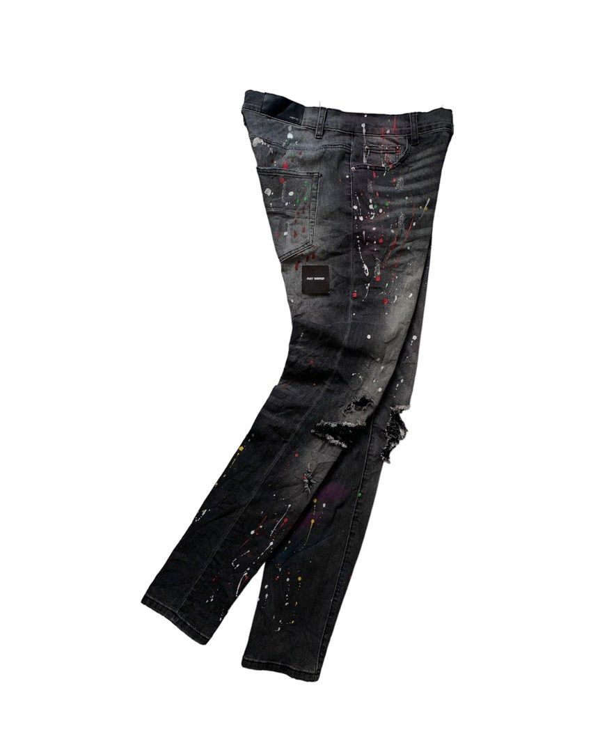 WTS Amiri Paint Splatter Skinny Men s Fashion Bottoms Jeans on