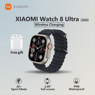 Xiaomi Smart watch 8+ Ultra 2023 Original 49mm Sport watch IP68 Waterproof 2.02" FHD Touch Screen Blood Pressure Heart Rate Monitor Fitness Tracker Bluetooth Call 100% Brand New Couple watch Android IOS Free shipping COD