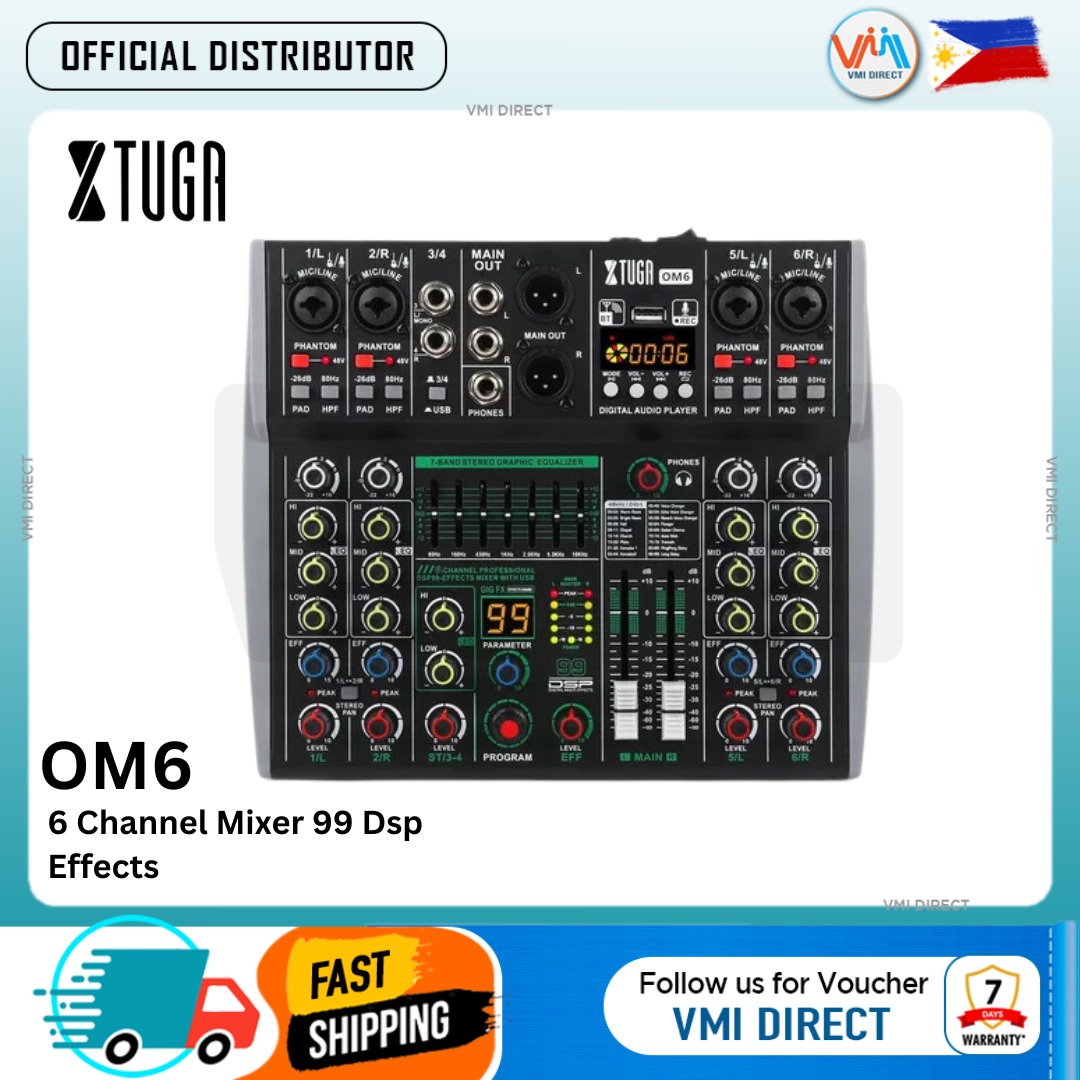 Xtuga Om6 Professional 6 Channel Audio Mixer VMI Direct on Carousell