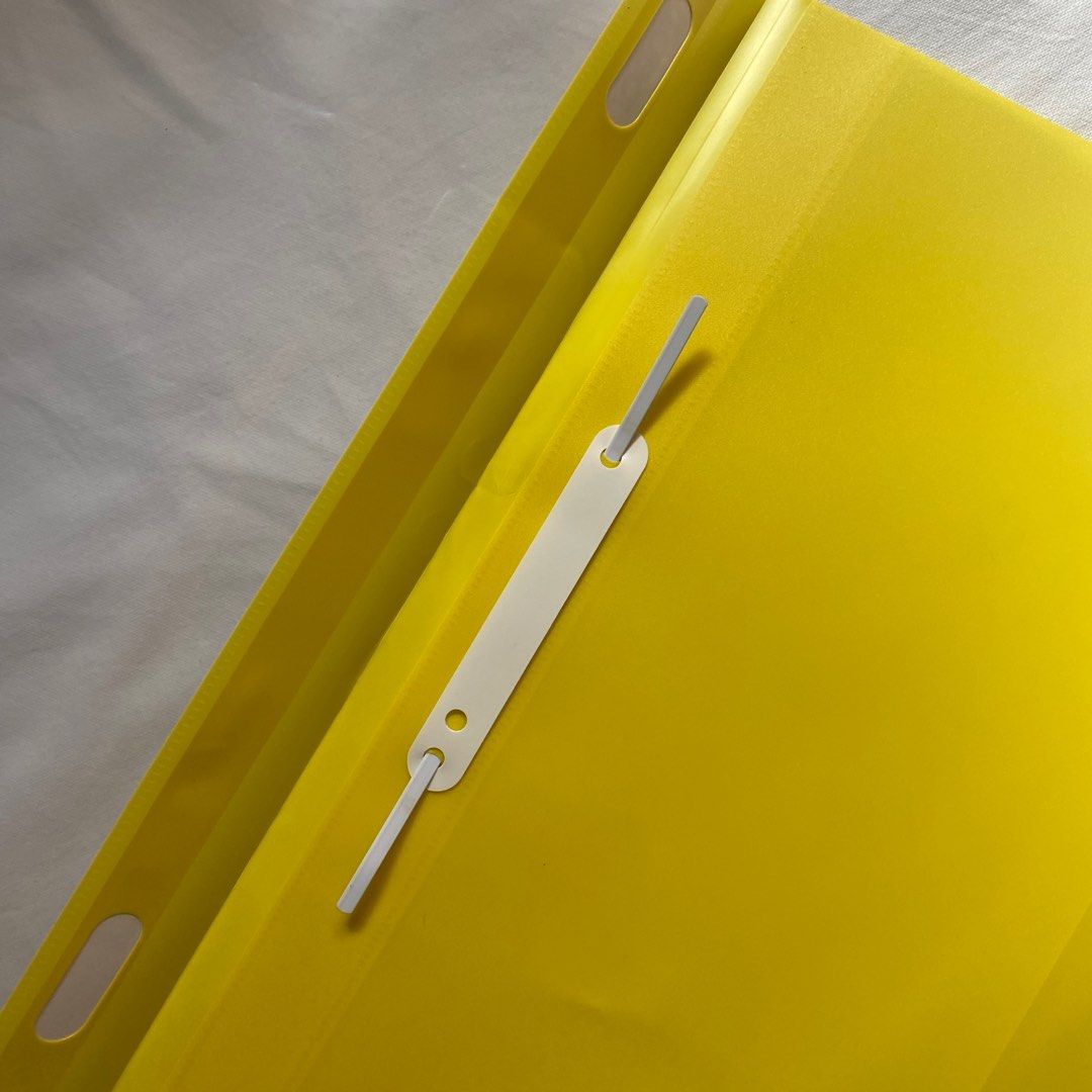 Yellow A4 Clear Folder with Fastener on Carousell