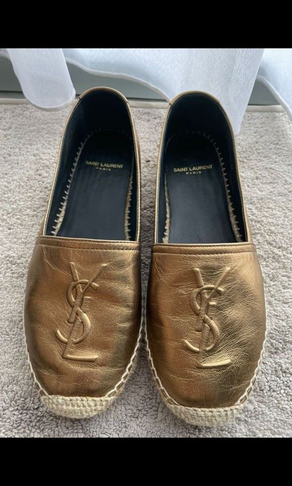 Athletic Shoes Ysl Metallic Espadrilles Espadrilles In Smooth Leather