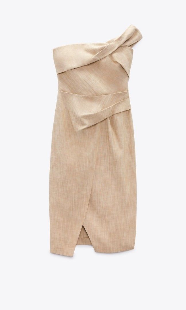 zara asymmetric pencil dress ZARA BASIC Gray Asymmetric Ruffled Hem Knit Mini Straight Pencil Skirt Size  S main image 1