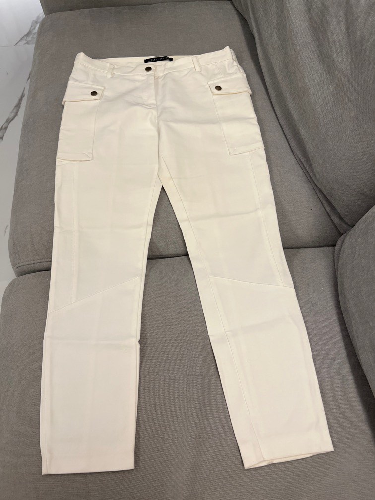 Zara Cream Skinny Ankle Pants, Women's Fashion, Bottoms, Other Bottoms