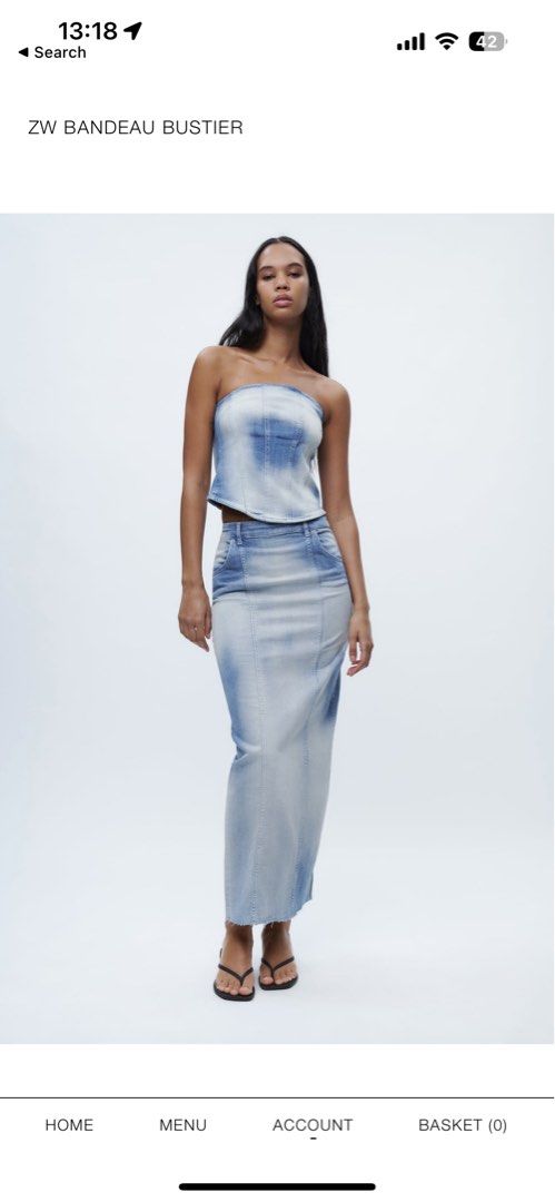 zara denim bustier dress ZARA BLACK ZW BUSTIER DENIM DRESS