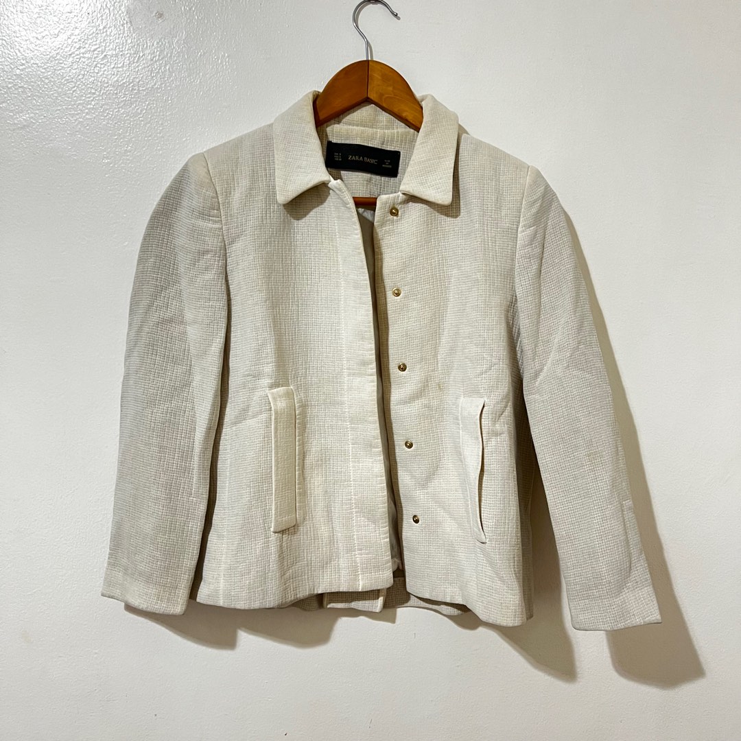 zara off white blazer
