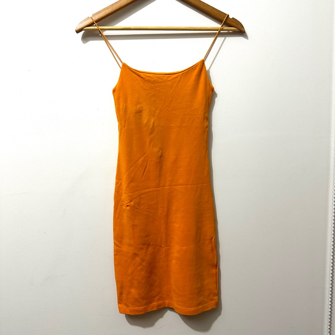 Zara Orange Bodycon Dress, Women's Fashion, Dresses & Sets, Dresses on
