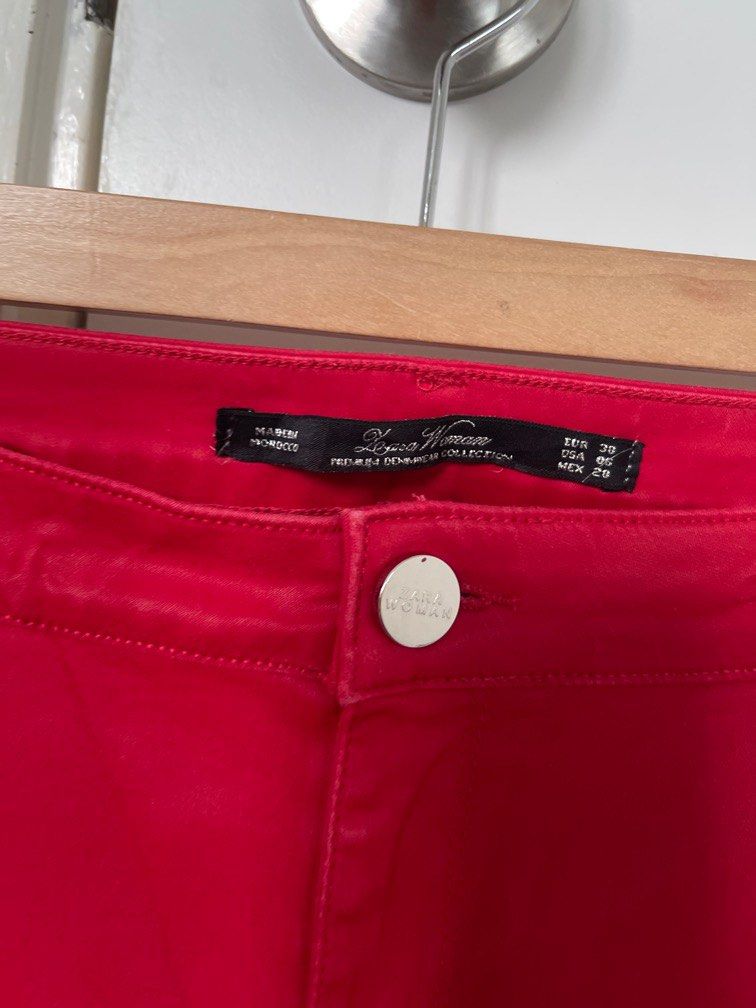 Zara red pant Women s Fashion Bottoms Jeans Leggings on Carousell