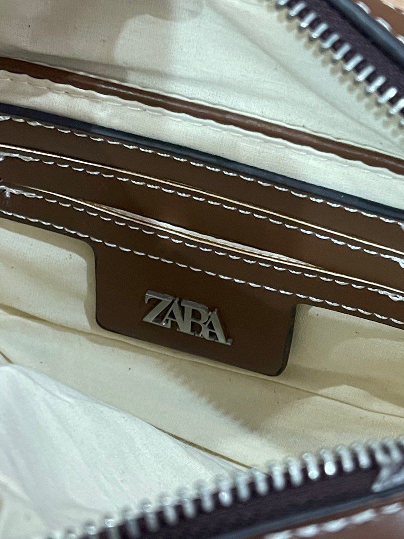 Zara Woven Mini Crossbody Bag in brown, Men's Fashion, Bags, Sling Bags