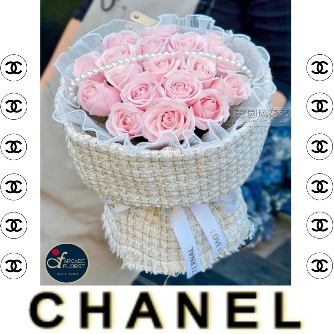 💖33 Stalks Fresh-Cut Roses🌹with a LV design paper wrapper (Fresh  Flower Bouquet)