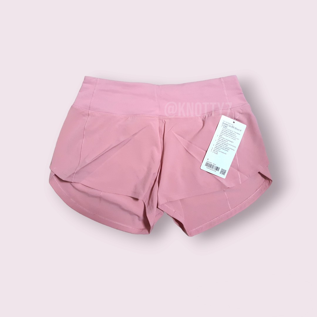 [4, 6] LULULEMON BNWT Speed Up Mid-Rise Short 4 Lined Brier Rose, Women's  Fashion, Activewear on Carousell