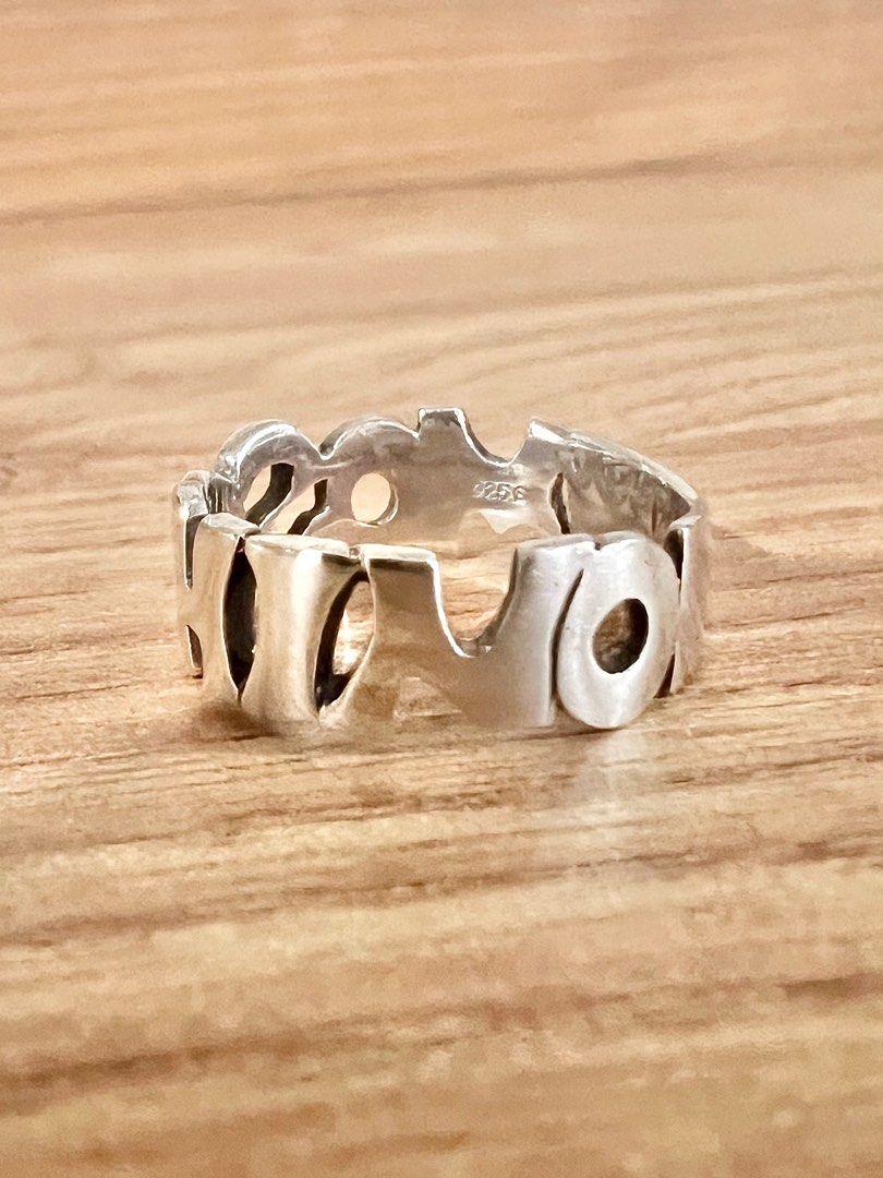 80-90s Vintage MOSCHINO Sterling Silver 925 Ring, 名牌, 飾物及配件