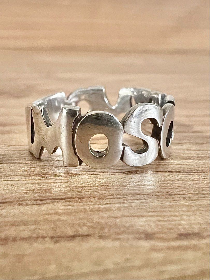 80-90s Vintage MOSCHINO Sterling Silver 925 Ring, 名牌, 飾物及配件