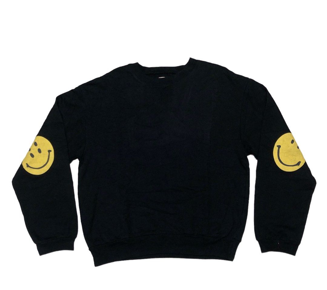 🌐 Kapital Smiley print longsleeve crewneck japan style boxy sweatshirt,  Luxury, Apparel on Carousell
