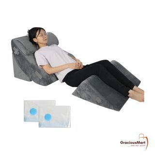 OasisCraft 8 Leg Elevation Pillow, Leg Rest Pillow Bed Wedge Post Surgery  Elevated Cushion 1.5 Memory Foam Leg Pillow for Back, Hip and Knee Pain  Relief, Foot and Ankle Injury - Removable