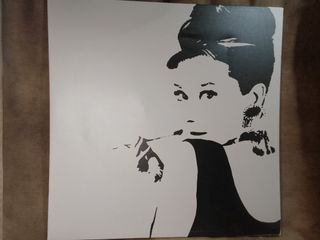 Audrey Hepburn Big Print Art Wall Deco 35" x35.5"