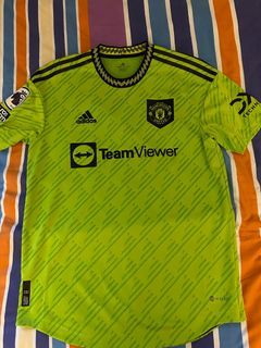 Adidas Authentic Manchester United Cristiano Ronaldo Home Jersey w/ EPL + No Room for Racism Patches 21/22 (Real Red/White) Size 2XL