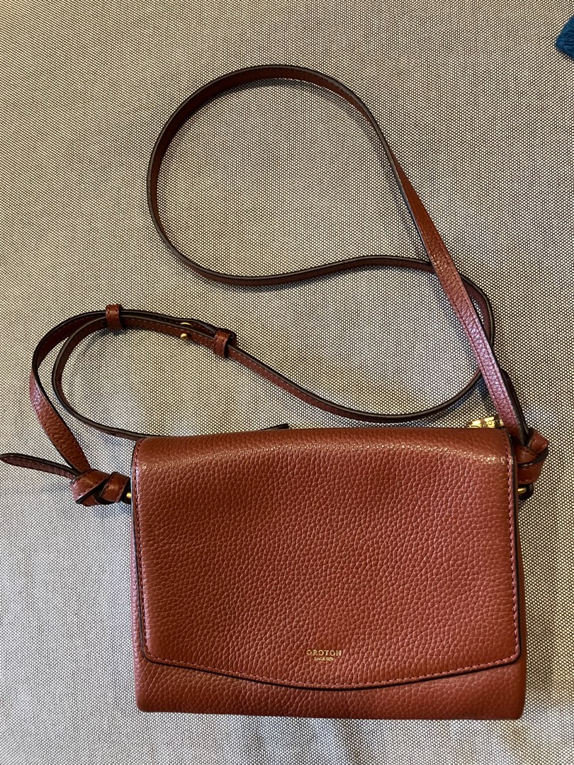 Authentic Oroton leather crossbody in brick colour for Ladies, Women's