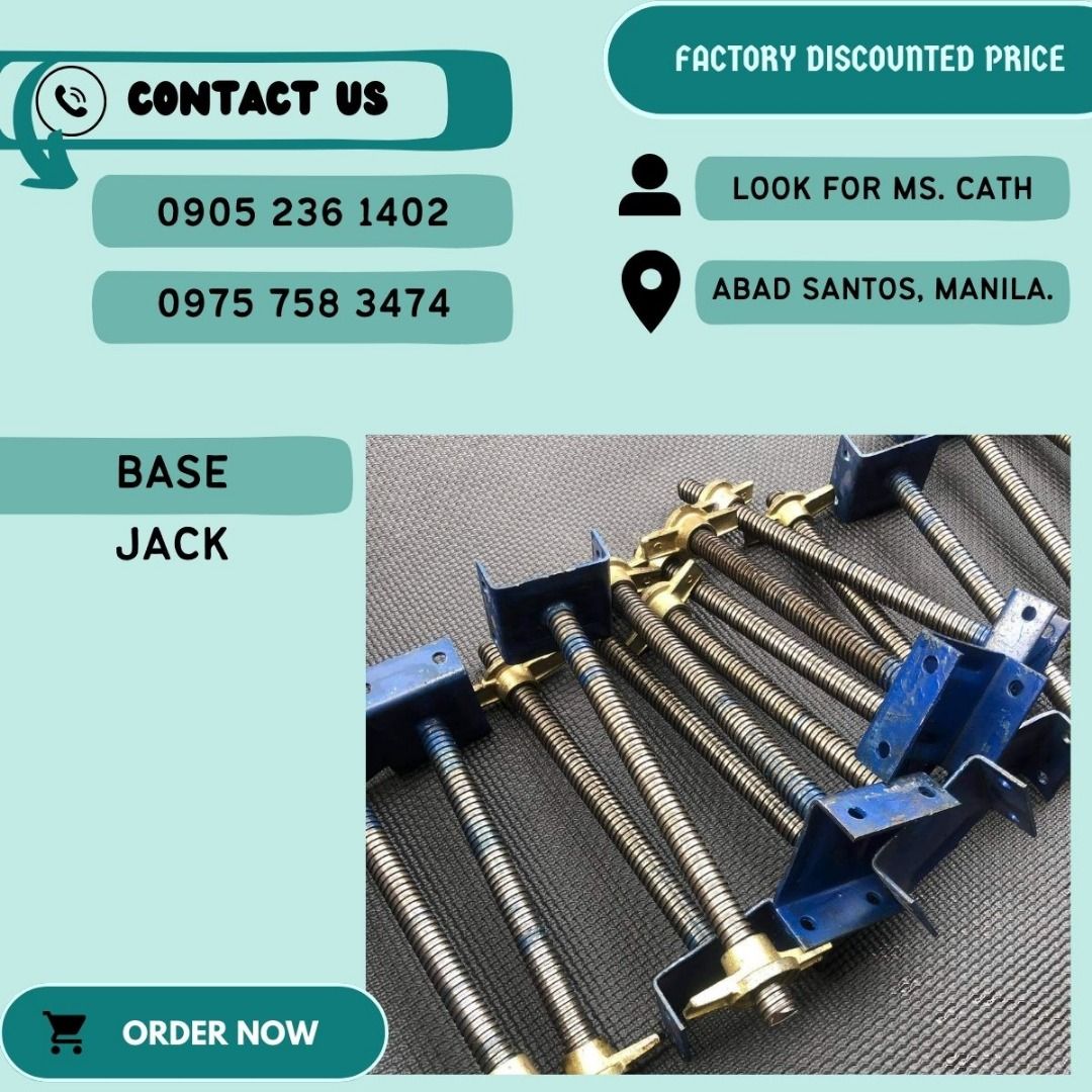 BASE JACK (Category: Construction & Building Materials) located in Manila. Submitted by cathvesta_sales (Listing ID 1246629018, Image 1). Description: AVAILABLE NOW ‼️ BASEJACK Products: ▫️Machinery ▫️Electrical ▫️Valves & Fittings ▫️ Metals ( Stainless,BI ,Galvanized , etc) ▫️Electrical ▫️Industrial and Construction Material ▫️Pumps and Motor ▫️Fabrication of Manhole Cover and Gratings ✅We are DTI & BIR Registered 🤗 We ship nationwide 🚚 For fa