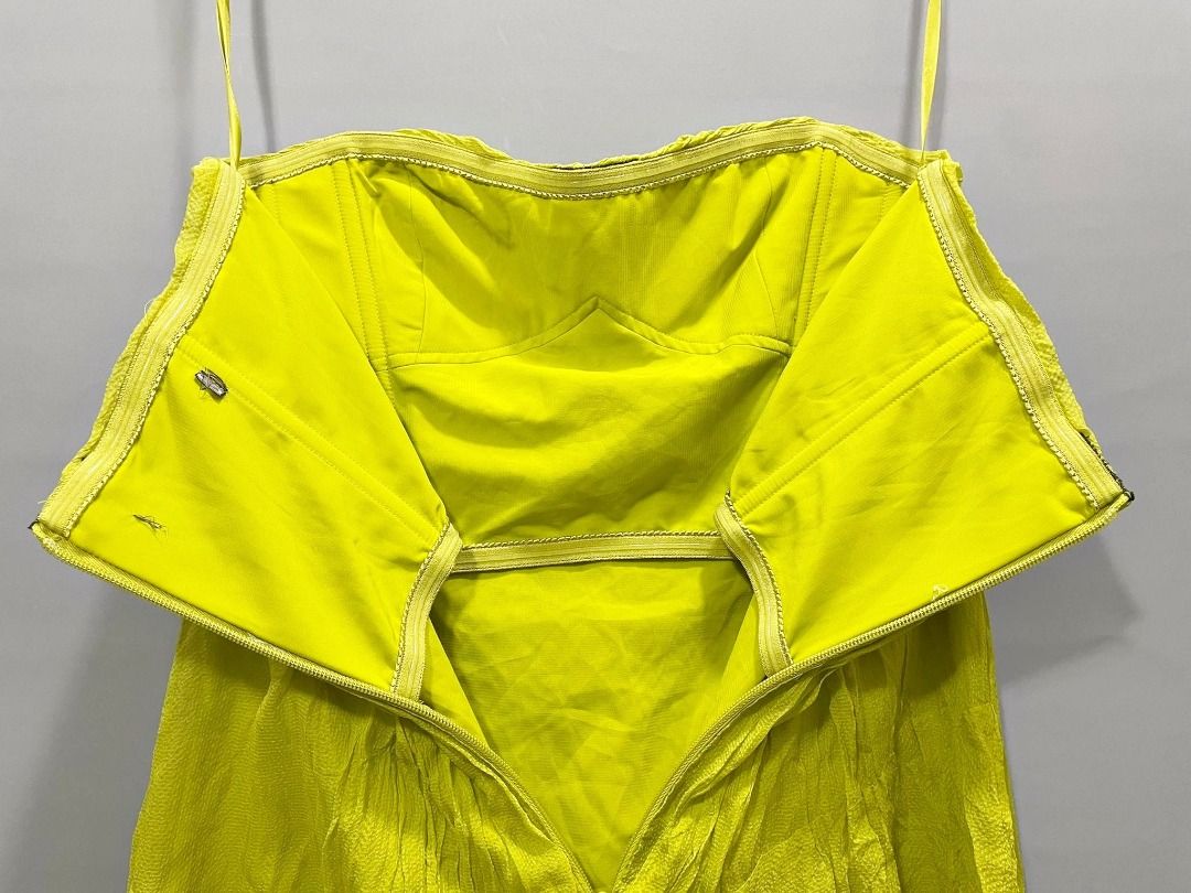 BCBG MaxAzria Mini Dress Joyce Lemongrass party cocktail strapless tube Size 4 small