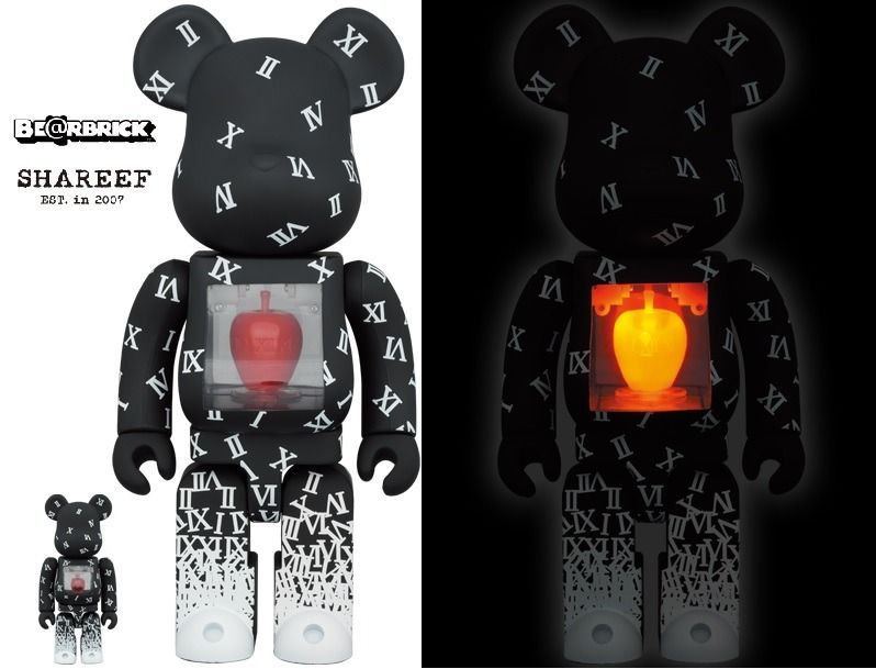 預訂》BEARBRICK SHAREEF 4 100% & 400% 紅蘋果發光燈, 興趣及遊戲