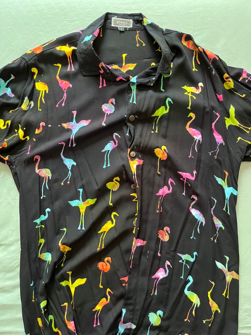 black hawaiian polo shirt