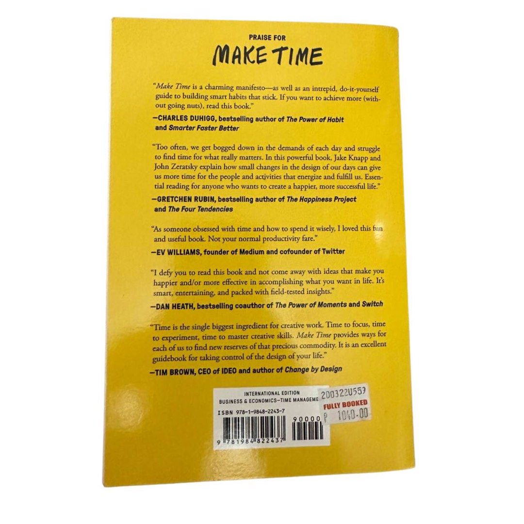 Book make time how to focus on what matters everyday by jake knapp