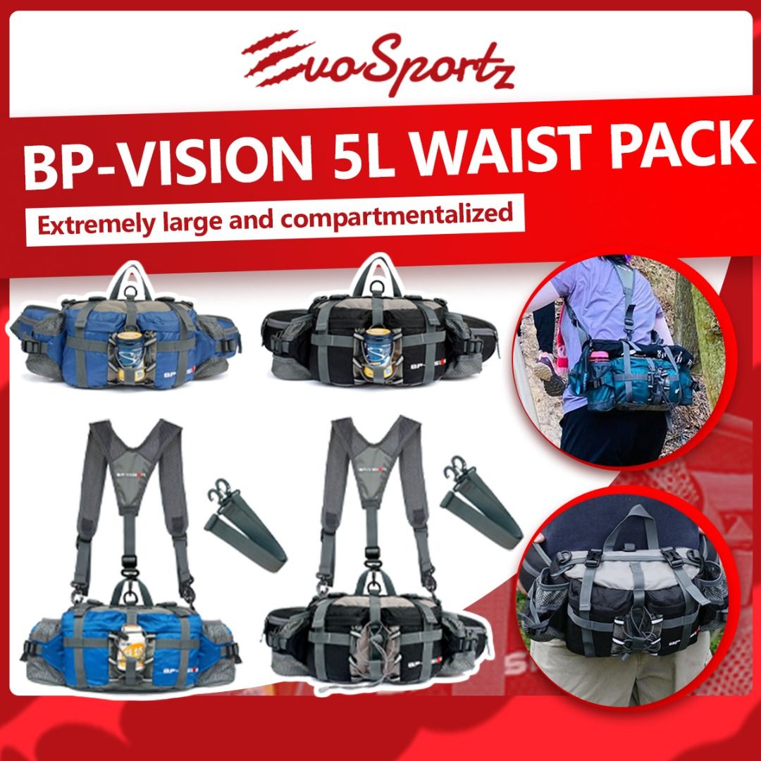 BP Vision 5L Waist Pack Outdoor Hiking Exercise Large Waist Bag Fishing Bag Hobbies Toys Travel Travel Essentials Accessories on Carousell