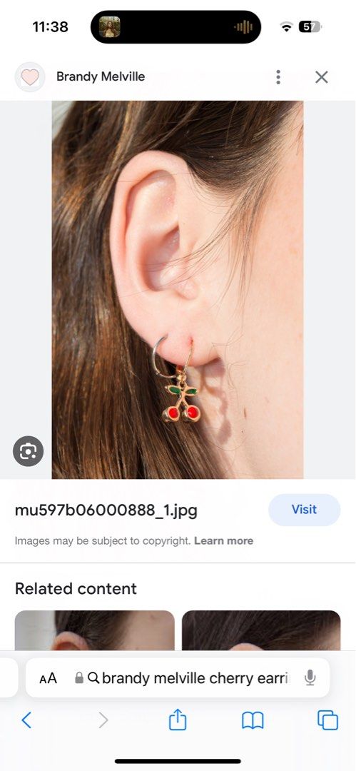Brandy melville cherry earrings sale