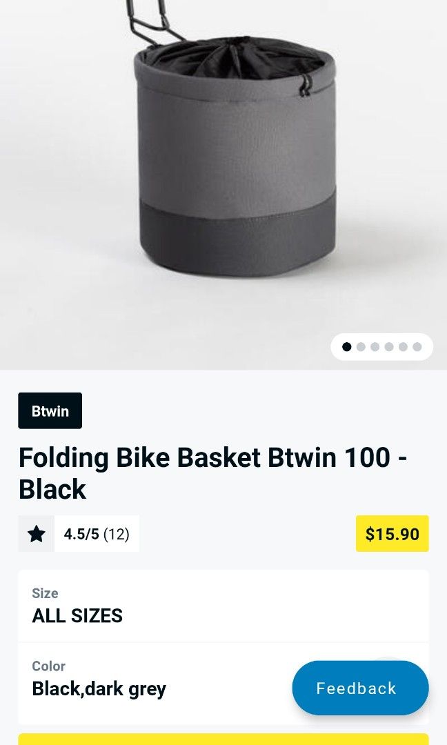 Btwin Hang on basket for folding bike decathlon, Sports Equipment