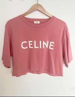 Celine brand croptop shirt🔥, Luxury, Apparel on Carousell