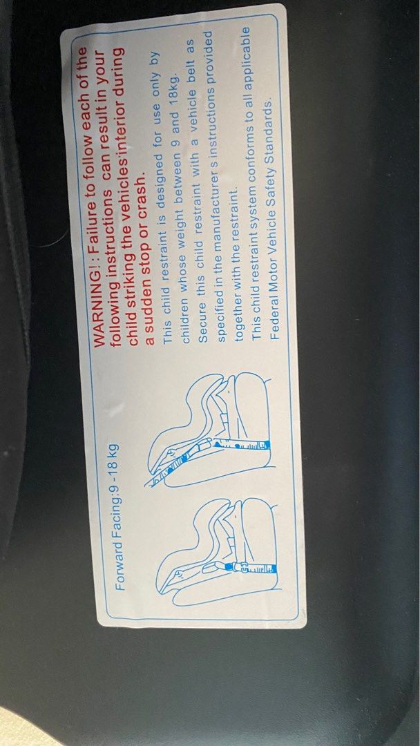 Child car seat biru blue jenama Sweet Cherry, Babies & Kids, Going Out