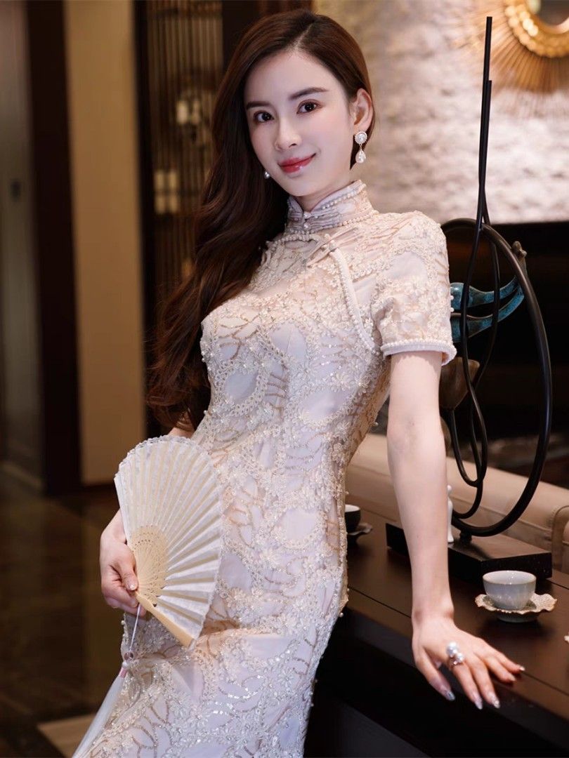 Wedding dress Cheongsam Gown Sleeveless shirt red lace bride evening Gown  formal Wear png  PNGWing