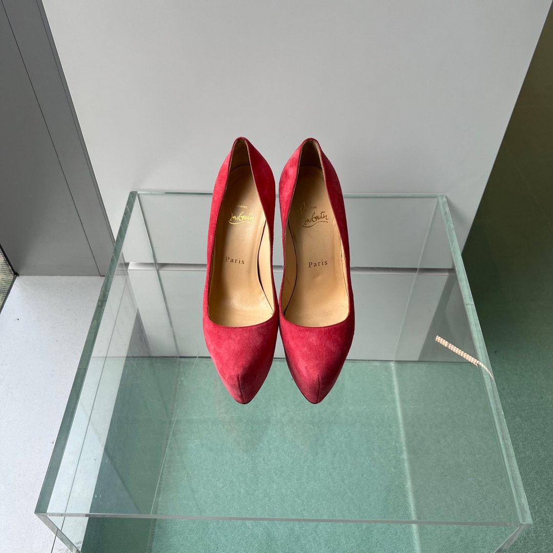 Christian louboutin clearance red suede