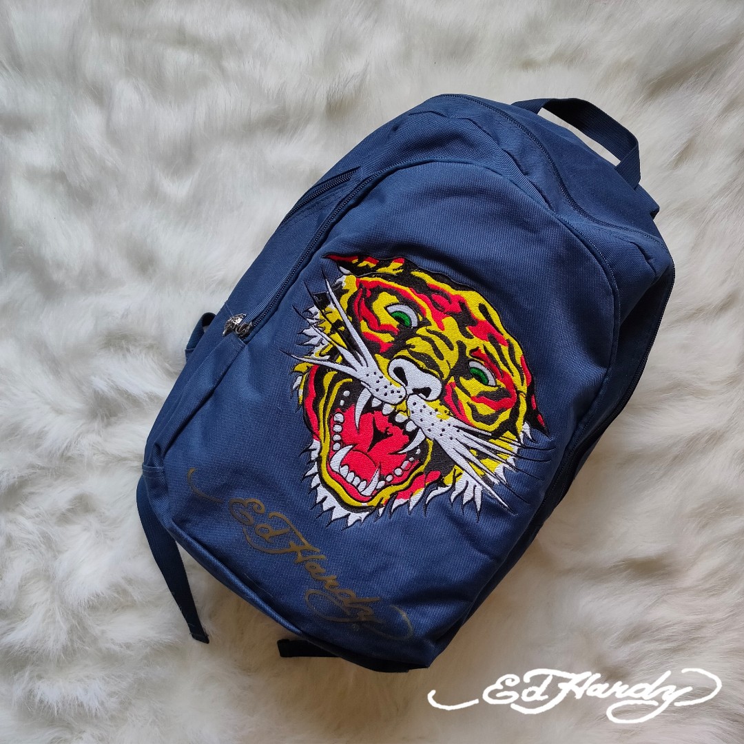 CLASSIC ED HARDY BACKPACK | Embroidered Tiger, Men's Fashion ...