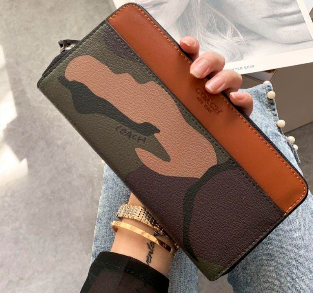 Preorder Coach camo prints Long zipper mens Wallet*waiting time 10