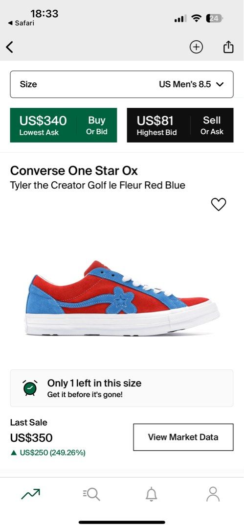 Converse One Star Ox Tyler the Creator Golf le Fleur Red Blue